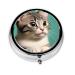 A Curious Catround Pill Box 3 Compartment Round Pill Box Organizer #Portable Travel Pill Box for Traveling.
