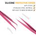 Sibba Eyelash Tweezers Set - 2 Stainless Steel Precision Tools with Straight & Curved Tips for Eyelash Extensions - Pink - Buy Online on GoSupps.com