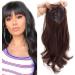 HHTX Long Welled Topper Hair Parts with Pony Clip in Synthetic Wiglet topper for women to add hair volume 25.6 "Dark brown (185 g) 25.6" (150g) dark brown