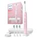 Philips Sonicare Advanced Whitening Edition Rechargeable Electric Toothbrush 4 Modes 3 Intensities Gum Pressure Sensor Bluetooth Uk 2-Pin Bathroom Plug - Pink - HX962P