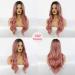 Piaou Ombre Black to Pink Synthetic Wig for Women - Long Natural Wave Heat Resistant Hair - Natural Looking - Buy Online on GoSupps.com