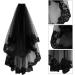 Healeved Halloween Witch Headwear Short Lace Veil Halloween Veil Halloween Headwear Retro Veil for Costume Party (Black) - Buy Online on GoSupps.com