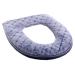 Bathroom Toilet Seat Cover Pads Thicker Plush Toilet Pads Warm-n-Comfy Soft Fabric Toilet Cover Sets (Grey)