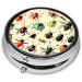 Cartoon Small Insects Round Pill Box - 3 Compartment Portable Travel Organizer for Vitamins and Medications - Buy Online on GoSupps.com