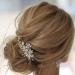 Bride Wedding Pearl Hair Pins - Silver Bridal Accessories for Women | Rhinestone Flower Headpieces - Buy Online on GoSupps.com