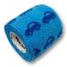 Lisacare self -adhesive bandage - 12 rolls 5cm wide - self -adhering elastic for children - huge color and motif selection - bandages for comforting (car blue) Auto Blue 12 Set