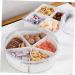 PRETYZOOM Dried Fruit Plate Lunchbox Plastic Fruit Bowl Dry Fruit Tray Candy Tray Convenient Plastic Plate 26X7.5CM White - Buy Online on GoSupps.com