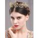 Yean Gold Wedding Crown Baroque Vintage Rhinestone Tiara for Women and Men - Buy Online on GoSupps.com