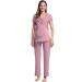 Women Maternity Pyjama Set Short Sleeve Tops & Long Pants Summer Cool Moisture Wicking Pregnancy Labor Nursing Breastfeeding Postpartum Sleepwear XL Dusty Rose