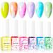 Makartt Marble Nail Polish  Magic Blooming Nail Polish Set Beauty Gift Nail Ink Watercolor Pastel Blossom Gel Nail Polish Manicuring Kit Summer Color Alcohol Marble Nail Sweet Craving 6ml Multicolor