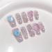 Nails Nail Tips Nails Set Handmade Nails Press On 3D Bear Aurora Diamond Pearl Decor Luxury Long Coffin Wearable Full Cover Nail Tips(JGXX S)