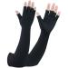 Copper Long Arthritis Gloves - Copper Infused Extra Long Fit Compression Glove for Women & Men Computer Typing Carpal Tunnel and Support Wrist Hands Pain Relief Fingerless 1 Pair (Medium) Medium Long Sleeve