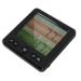 Indoor Thermometer DC5V ABS Color Alarm Digital Clock Temperature Accurate Data Dry Battery for Bedroom (Black)