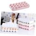 FELTECHELECTR 2pcs 18 Egg Food Trays Can Organizer for Fridge Container Refrigerator Jar with Cover Pink 30X15cm - Buy Online on GoSupps.com