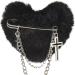 hgnxa Plush Heart Shape Side Hair Clip with Dangle Duckbill Hairpin for Woman Carnivals Taking Photo -slip Hairpin Black - Buy Online on GoSupps.com