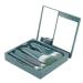 Travel Minimal Makeup Brush Set | Portable Green Cosmetic Brushes with Powder Holder & Mirror | Perfect for Home & On-the-Go - Buy Online on GoSupps.com
