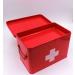 Vintage Red Metal First Aid Box - Large Medicine Storage Tin for Home - 12.6 x 8.3 x 7.7 inches - Funly mee Medicine Box - Buy Online on GoSupps.com