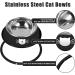 Serentive 2Pcs Cat Bowls Non-Slip Stainless Steel Small Cat Food Bowls Unbreakable Thicken Cat Feeder 7 Oz Cat Dishes Suitable for Indoor Small Pets Removable Rubber Base Easily Clean Lovely Color Black Silver - Buy Online on GoSupps.com