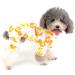 Zunea overall for small dogs soft cotton romper puppies sleeping clothing enchanting yellow duck printed four legs pajama clothing for pets cats puppies XXL 2xl (pack of 1) yellow