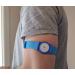 CGM Clips UK - Sensor Armband Holder/Protector Compatible with Freestyle Libre 1/2 - Blue w Blue Straps