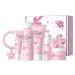 XJBD Cherry Blossom Skincare Gift Set Women & Teens Girls Gifts 7-Piece Hydrating Travel Kit with Face Wash Toner Serum Cream & Eye Cream Includes Hair Accessories Birthday & Holiday Gift
