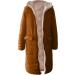 Shop Hanxiulin Oversized Plush Jacket for Women - Warm Lined Fleece Cardigan Hooded Trench Coat Art Fur Winter Coat in Brown - Buy Online on GoSupps.com