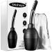 10 oz Enema Bulb Kit with Storage Bag- Anal or Vaginal Silicone Douche for Men or Women - Comfortable Cleaner(Black) 1 PCS