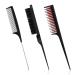 3 Pieces Hair Styling Comb Set, Includes Hair Brush Teasing Fluffy Hair Brush, Rat Tail Comb Teasing Comb and Triple Teasing Comb for Women Back Combing Hair (Black, Red and Black)