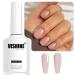 Vishine Jelly Nude Gel Nail Polish 16ml Sheer Neutral Nude Translucent Soak Off Gel Polish UV LED Nail Lamp for Nail Art DIY Color E019
