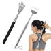 2 pieces of back scratches scratch-up back scratches back scratcher back scratch stainless steel telescopic back scratch for head and back massage (silver+black size: 6.3-19.69inch/7.8-22.44inch)