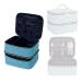 UOZL Nail polish storage bag handheld double-layer cosmetic bag storage bag with adjustable partitions for storing nail polish manicure lamps manicure tools essential oils and Travel Black Light Light Green