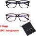 JUDOO 2 Pack Blue Light Blocking Glasses - Square Frame Computer Reading Sunglasses for Women and Men - Black and Flower Design - Buy Online on GoSupps.com