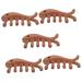 Healeved 5st massage comb in fish form ergonomic acupuncture massage comb for the head tool portable massage comb portable comb wooden face scalp ridge women