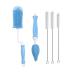 Silicone Bottle Brush Cleaner Soft Silicone Baby Bottle Brush for Cleaning Water Bottles Baby Bottles Thermoses Glasses Cups Wine Glass Food Jars (Blue)