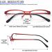 KoKoBin Metal Half Frame Reading Glasses with Blue Light Filter for Men & Women - Red 2.5 Diopters Spring Hinge - Buy Online on GoSupps.com