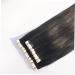 POPETPOP Real Hair Wig Straight Hair Extensions Tape in Hair Seamless Hair Extention Human Hair Wigs Invisible Hair Weaving medium Black - Buy Online on GoSupps.com