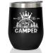 Coolertaste King Of The Camper Wine Tumbler, Happy Camper Gifts 12oz Cup, Gifts For Campers Outdoors, RV Hiking Camping Coffee Mugs, Camper Lover Couples Glass for Men