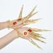 Belly Dance Gypsy Egyptian Gold Bracelet Finger Nails Artificial Red jewelry 5 set (Gold) - Buy Online on GoSupps.com