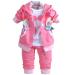 Yao Baby Girls 3 Piece Sets T Shirt Vest and Pants 2-3 Years Hot Pink