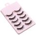 AUGENLI Natural Look Manga Lashes 15mm Japanese Style Wispy Eyelashes Reusable for Cosplay Anime Makeup and Daily Wearring 5Pair (7 clusters)