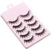 AUGENLI Natural Look Manga Lashes 15mm Japanese Style Wispy Eyelashes Reusable for Cosplay Anime Makeup and Daily Wearring 5Pair (7 clusters)