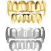 2 Sets Hip Hop Tooth Grill Gold Silver Tooth Cap Brace Top Bottom Tooth Halloween Party Costume Tooth Lock Tooth Grill Decoration Nice and Clever - Buy Online on GoSupps.com