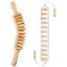 Beeryfun Maderotherapy Set 2 pieces of wood massage device & massage roller Cellulite massage scooter for neck leg back natural wood color pain relief fascia roll with handle