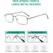 Eyekepper 3-Pack Metal Reading Glasses for Men - Gunmetal Rectangular Spring Temple +3.50 Magnification - Buy Online on GoSupps.com