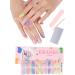 EBANKU Semi Cured Gel Nail Strips 20 Stickers Colorful Rainbow Gel Nail Polish Stickers Wraps Adhesive Gel Nail Stickers with Nail File Stick and Sealing Strip (UV/LED Lamp Required) - Buy Online on GoSupps.com