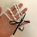 OralGos Heart Imitation Pearl Necklace for Women - Harajuku & Campus Style Jewelry - Simple Clavicle Chain Design - Shop Internationally - Buy Online on GoSupps.com