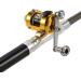 Lixada Mini Telescopic Fishing Rod Combo Set - Portable Pocket Pen Fishing Pole with Reel - Black - International Shipping Available - Buy Online on GoSupps.com