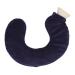 Bagima U-shaped heat bottle heating pillows for the winter neck soft rubber hot water relaxing heat cold therapy with removable fabric cover (navy blue)