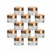 Gouveo 12er Set Crematecta 15 ml made of glass with screw cover gold -colored - empty cream can for refilling - Mini jar for cream cosmetics lotion - cosmetics pots for travel and hand pocket clear - gold -colored 15ml - 12 pieces