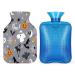 Heat bottle with Halloween-K rbis bat pattern with a soft cover 1 l of warmth for hot and cold compress hand foot and bed warmers menstrual cramps neck and shoulder pain relief